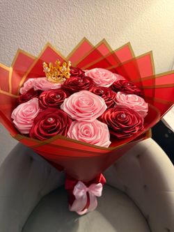 Custom ribbon flower bouquet
