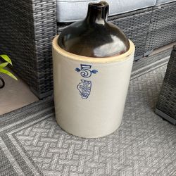 Antique 5 gallon Stoneware Jug Made In Illinois
