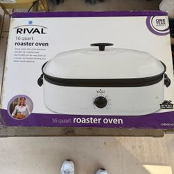 (NEW) Rival 16 Qt Electric Roaster Oven CKRVRS16-W White with Rack
