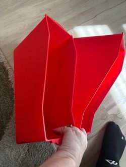 1 Red Heavy Hard Durable Plastic Book Bin