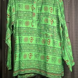 Unisex shirt  Long sleeves With pockets  S/M %100 cotton, NEPAL handmade