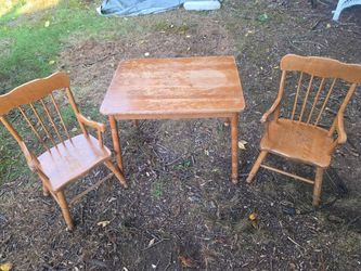 Children's real wood table and chairs prices firm