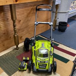 Ryobi 20 In 40 Volt Brushless Lawn Mower With Two 40 Amp