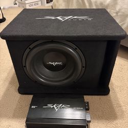 Skar audio 10” sub with amp