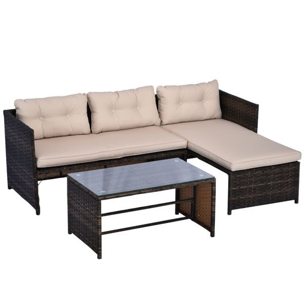 3 Piece Outdoor Patio Sofa & Lounge Set