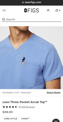 *NEW - FIGS Leon 3-Pocket Scrub Top - Men's S*