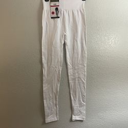 White Fleece Lined Leggings