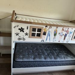 Wood Bunk Bed!!! And Two Mattresses!!! Price Drop $300!!! Firm 