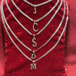 925 Silver Initial Necklace for Women and Men Dainty Letter Jewelry Personalized Gift