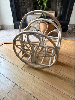 Vintage Rattan Magazine Rack
