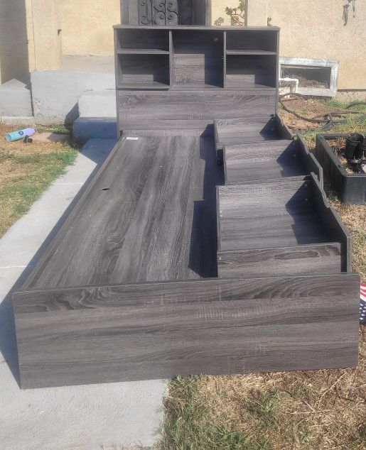 Twin Bed Gray
