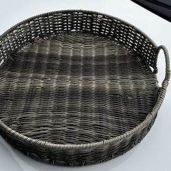 Round Wicker Serving Tray