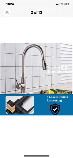 🚨 Kitchen Sink Faucet  Solid Brass 🔥 Color Stainless Steel 📦Brand New 🤩