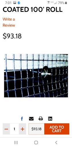 Coated Wire Mesh 6" X 100"  Roll