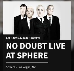 2 x NO DOUBT PIT TICKETS LAST SHOW!