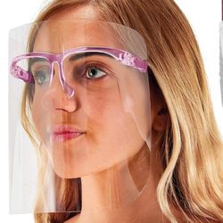 Set of (16) Ultra Clear Protective Face Shields with Glasses Frames