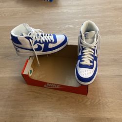 Nike Shoes White And Royal Blue Sz 10 Men
