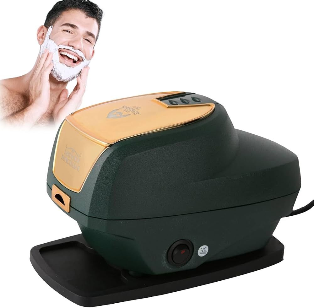 New Hot Lather Machine for Barbers, with 260ML Lather Container Barber Shop Heated Beard Cream Dispenser, Household Heated Shaving Cream Dispenser (US