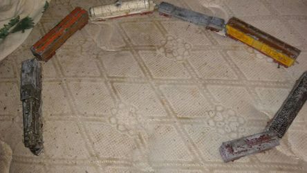 Vintage 7 piece train set by tootsie toys