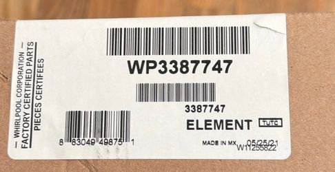 New OEM Whirlpool Dryer Heating Element (Part WP(contact info removed)) – Factory Certified