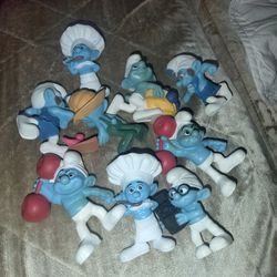 Bag of Smurf toy figures $10