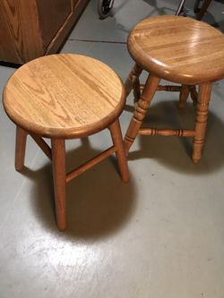 Two swivel stools.