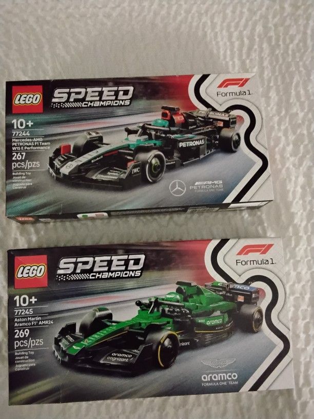 LEGO Speed Champions : Aston Martin Aramco F1 AMR24 77245 & Mercedes-AMG Petronas F1 77244 (2 set Bundle )