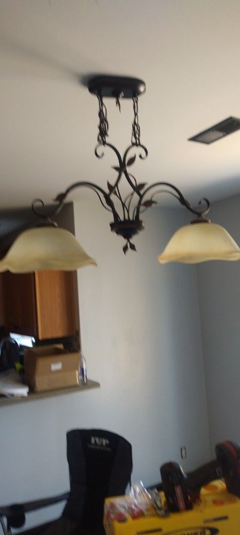 Hanging Light Fixture Leaves and Stems