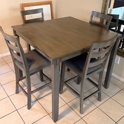 Gray living spaced dining set