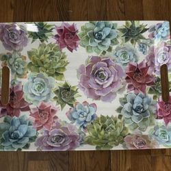 Better Homes Garden Floral Serving Tray w/ Handles 19" x 14" excellent condition must pick up 