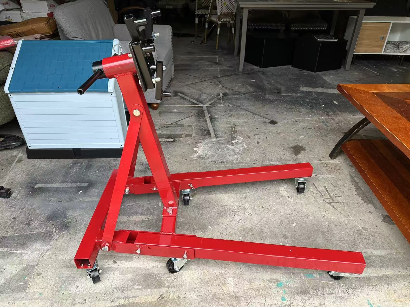 Engine Stand, 3000lbs Capacity Engine Motor Stand with 360 Degree Rotating Head, Heavy-Duty Foldable Engine Lift Stand with 6 Wheels, 4 Adjustable Arm