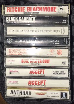 Vintage Metal Rock/Hard Rock Cassette Bundle With Soft Case logic Case