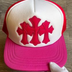 Chrome Hearts Pink Triple Cross Hat