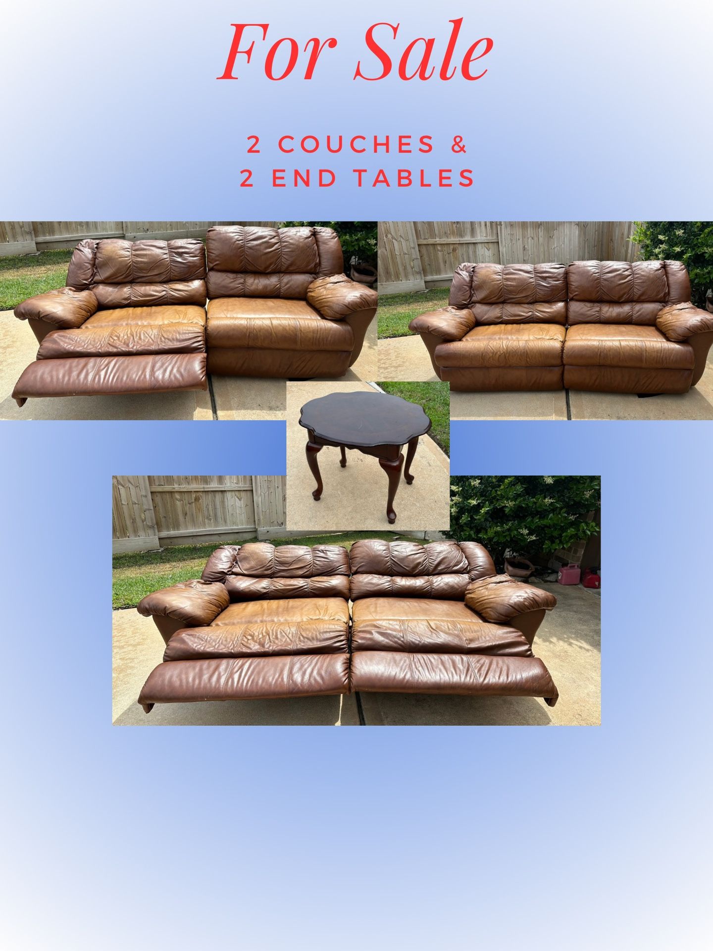2 Ashley Couches & 2 End Tables