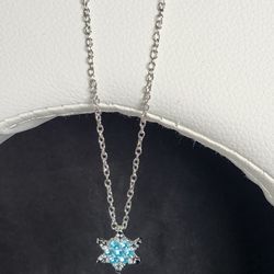 Elegant Rhinestone Snowflake Pendant Crystal Necklace Wome⁷n