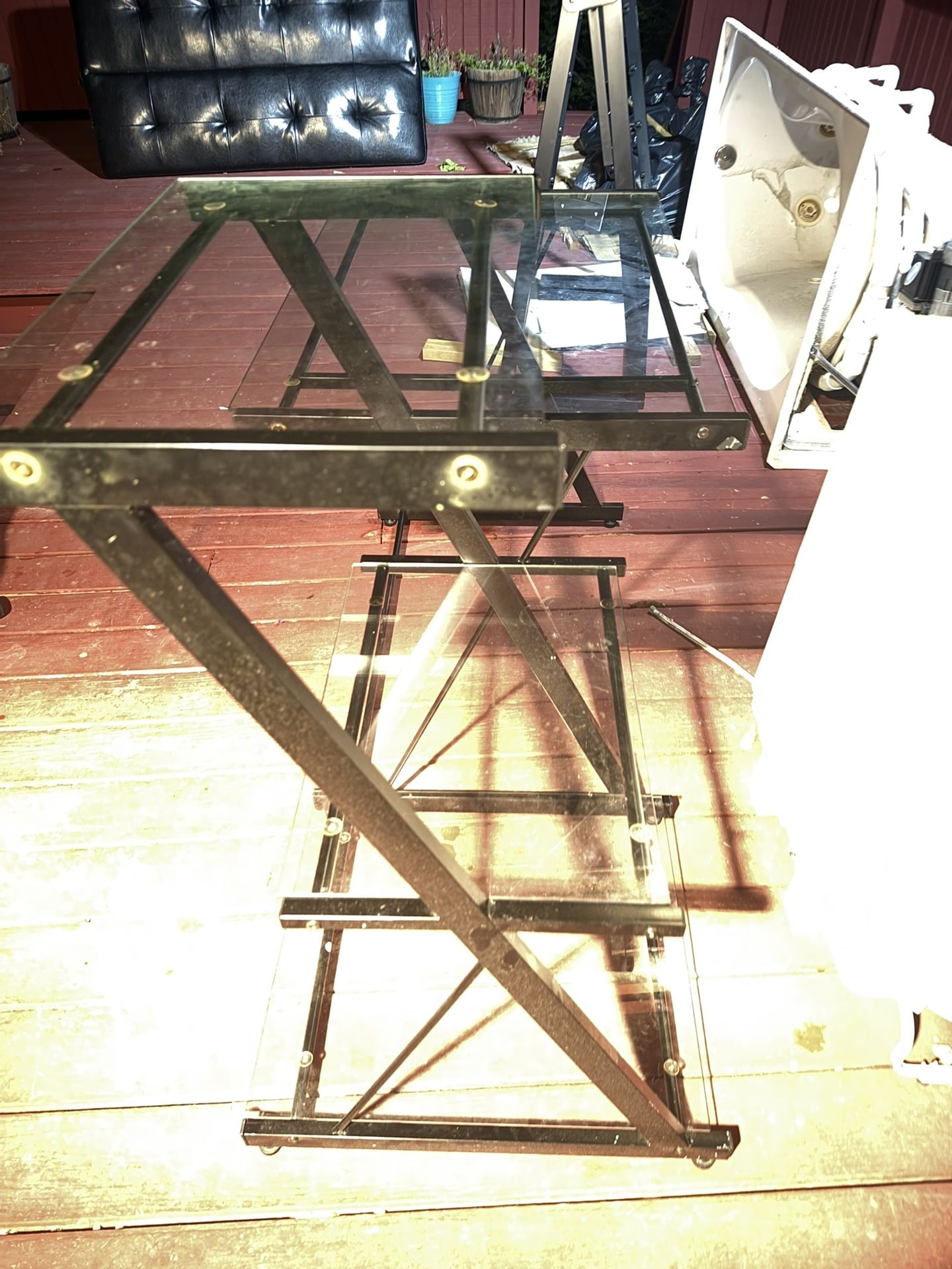 Glass and Metal Desk (contemporary)