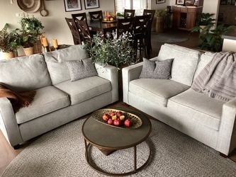 2 gray sofas