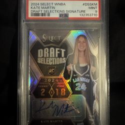 2024 select wnba draft selections signatures #DSS-KM kate martin rc auto psa9