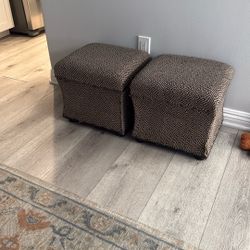 Two Storage Ottomans 