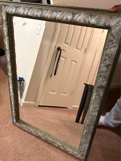 Ornate Silver and Gold Toned Wall Mirror
