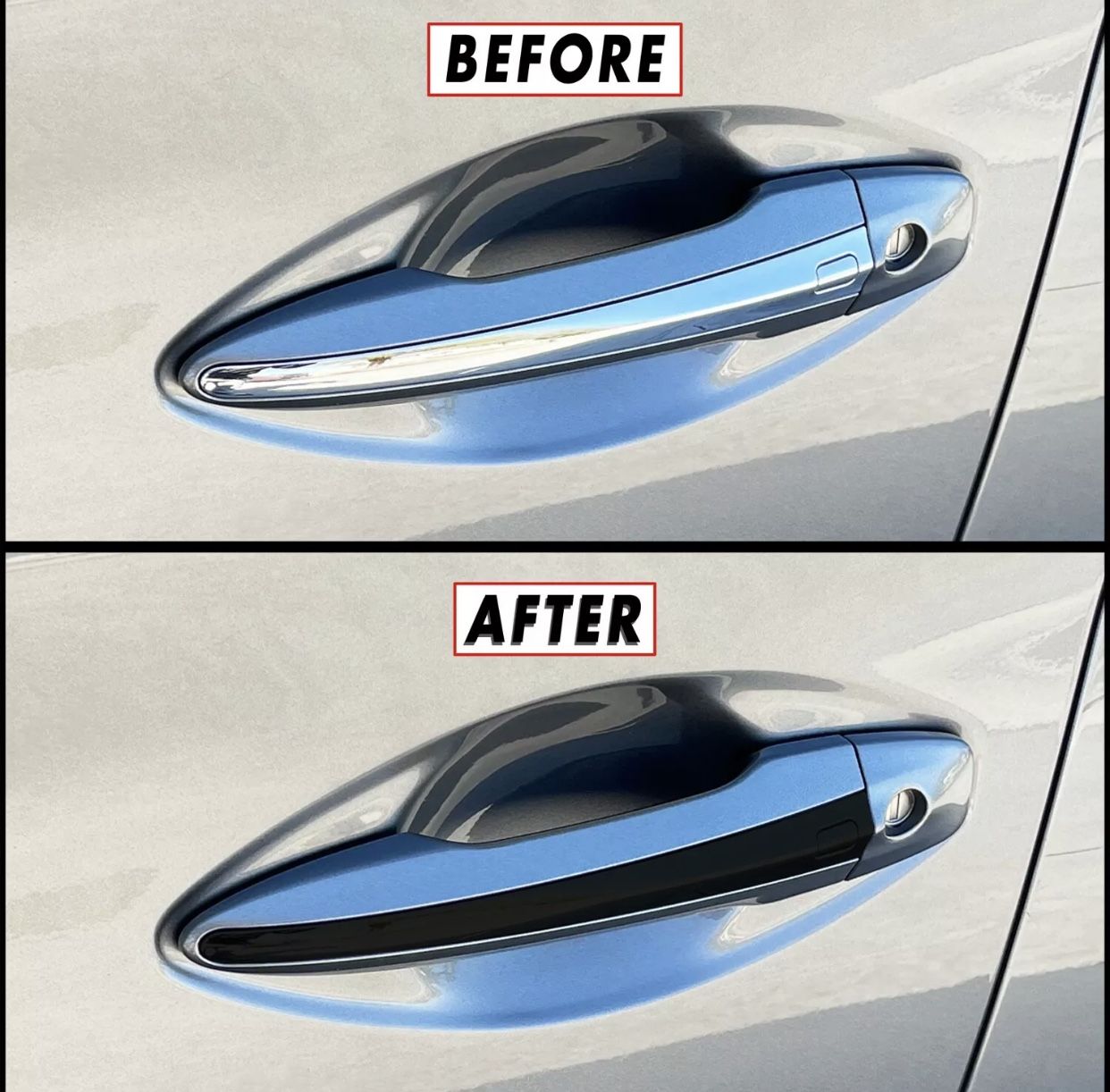 Chrome Delete Blackout Overlay For 2014-22 Infiniti Q50 Door Handle Trim