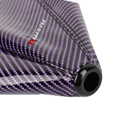 Brand New Universal Nismo Carbon Fiber Purple Leather PVC Style Black Stitch Leather Gear Manual Shifter Shift Knob Boot