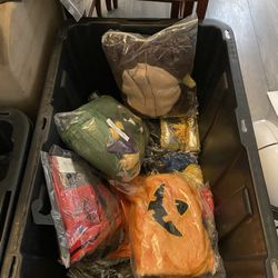 Bins of Used Costumes different Prices