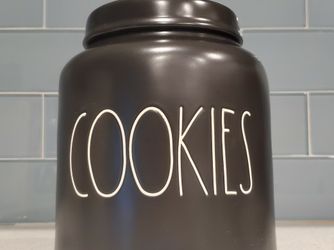 rae dunn cookies canister black
