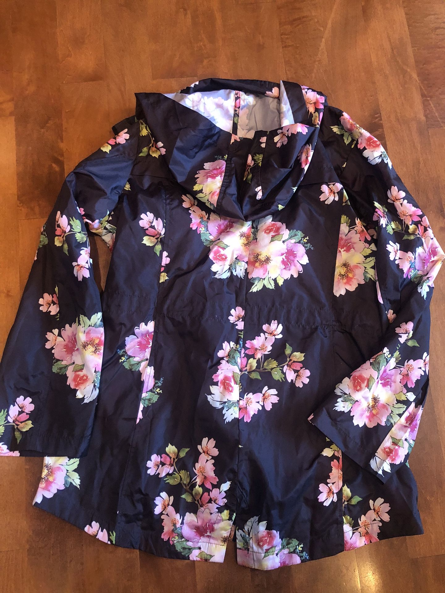 Woman’s Susan Graver Floral Raincoat Shipping Available