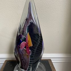 Sterno Glasshouse Studio Art Glass Sculpture Signed 12”