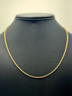 14k solid yellow gold Rope chain Necklace 24,5" 2.3mm 6.7 grams