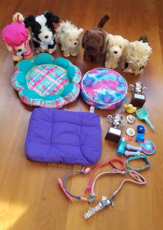 American Girl Doll Pet Dogs Bed Accessories