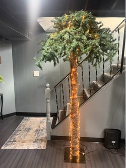 Lit Hickory Cedar Slim Tree with Clear Lights, Plug-In