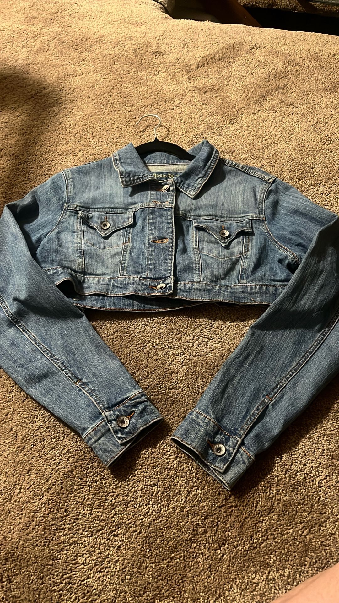Bana Di Jeans Denim Cropped Jacket Size Large